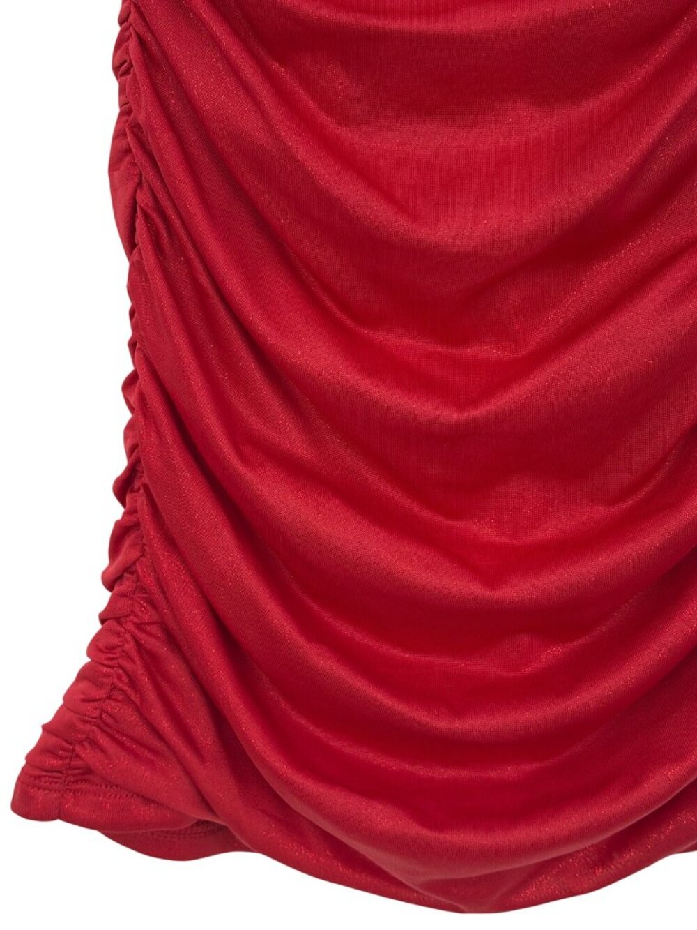 Lucy In The Sky Red Shimmer Deep V-Neck Ruched Bodycon Mini Dress XXS | Baddie - Picture 4 of 16